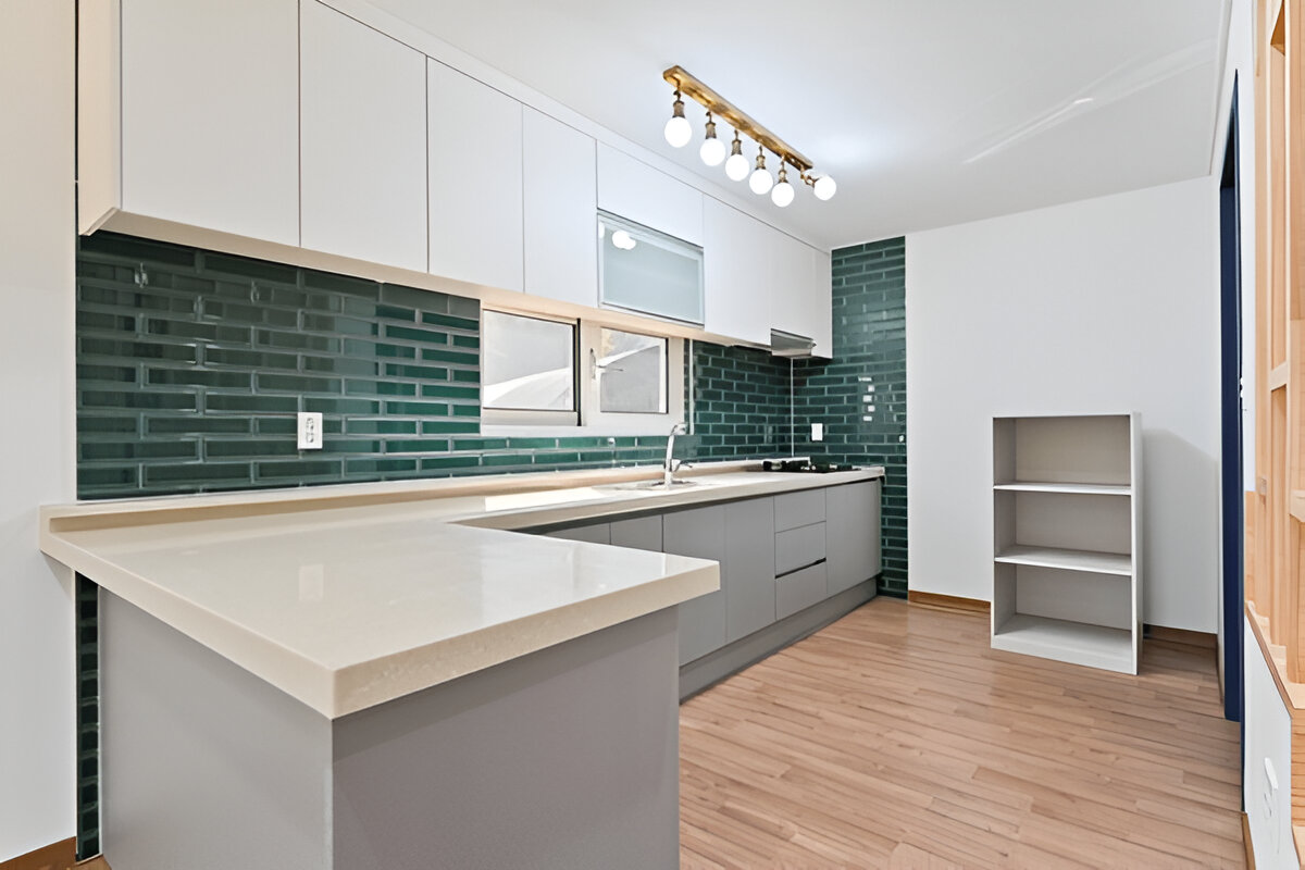 L-Shaped Kitchen kitchen design - Ideal for small to medium spaces. Efficient corner utilization.