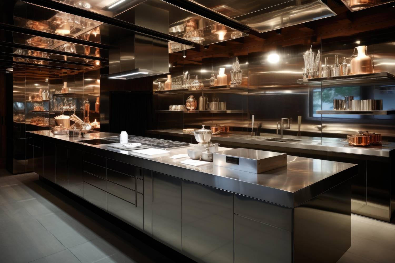 Industrial Style Kitchen - Raw materials like metal, brick, and concrete create an urban, rugged look.